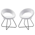 Upholstered Fabric Dining Chair Set of 2 Black White U184