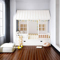Full Size Wood House Bed with Twin Trundle V640