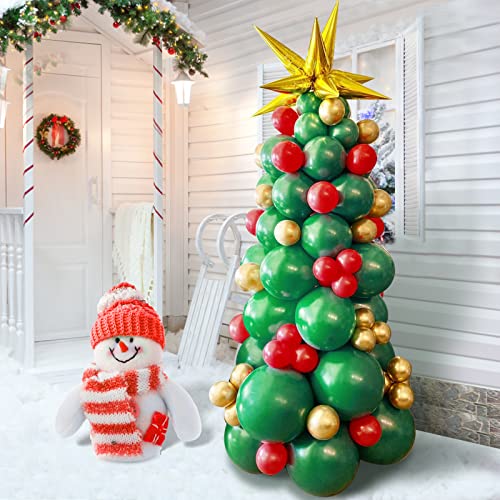 Green Red Golden Christmas Balloon Garland Arch Kit X4384