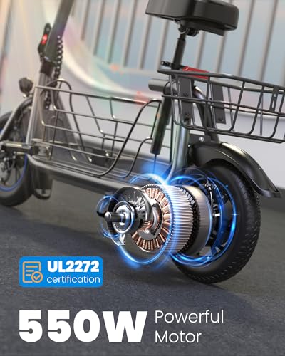 Electric Scooter with Seat, 550W Motor, 20-Mile Range Q8495