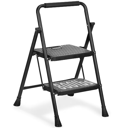 Black 3 Step Folding Steel Ladder B23969
