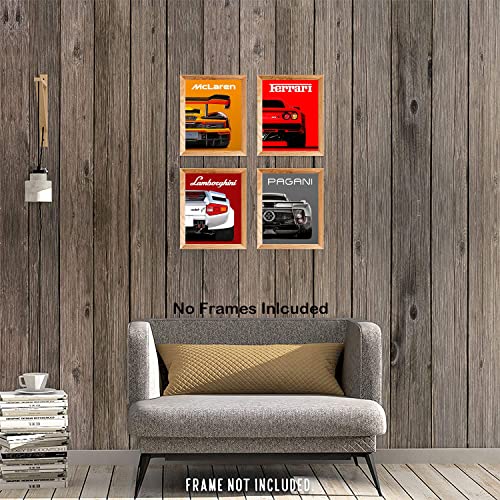 Car Wall Art Prints Set of 4 8"x10" Unframed E123128
