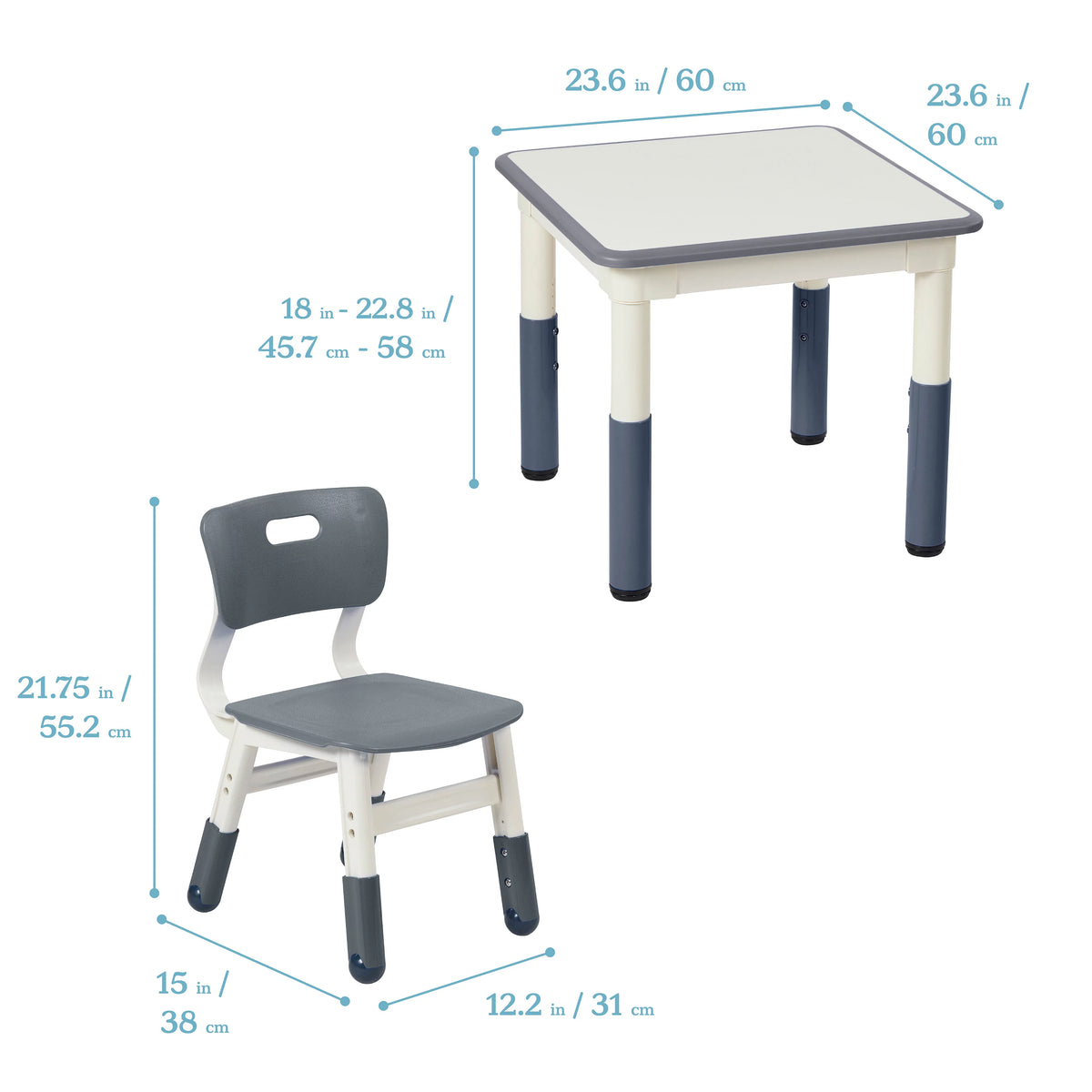 Adjustable Kids Activity Table with 2 Chairs X918485