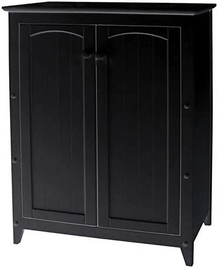 2-Door 3 Shelves Wood Storage Cabinet in Black I759