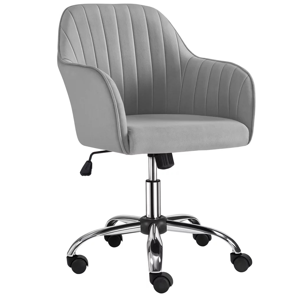 Pink Velvet Mid-Back Task Chair with Armrests L1726