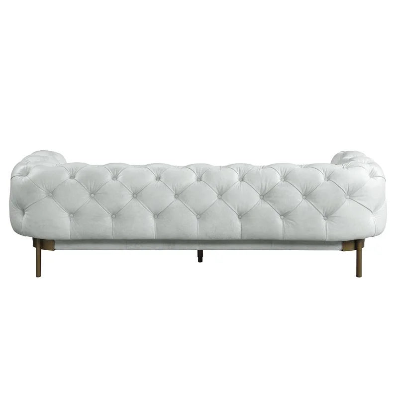 Vintage White Top Grain Leather Sofa J537826