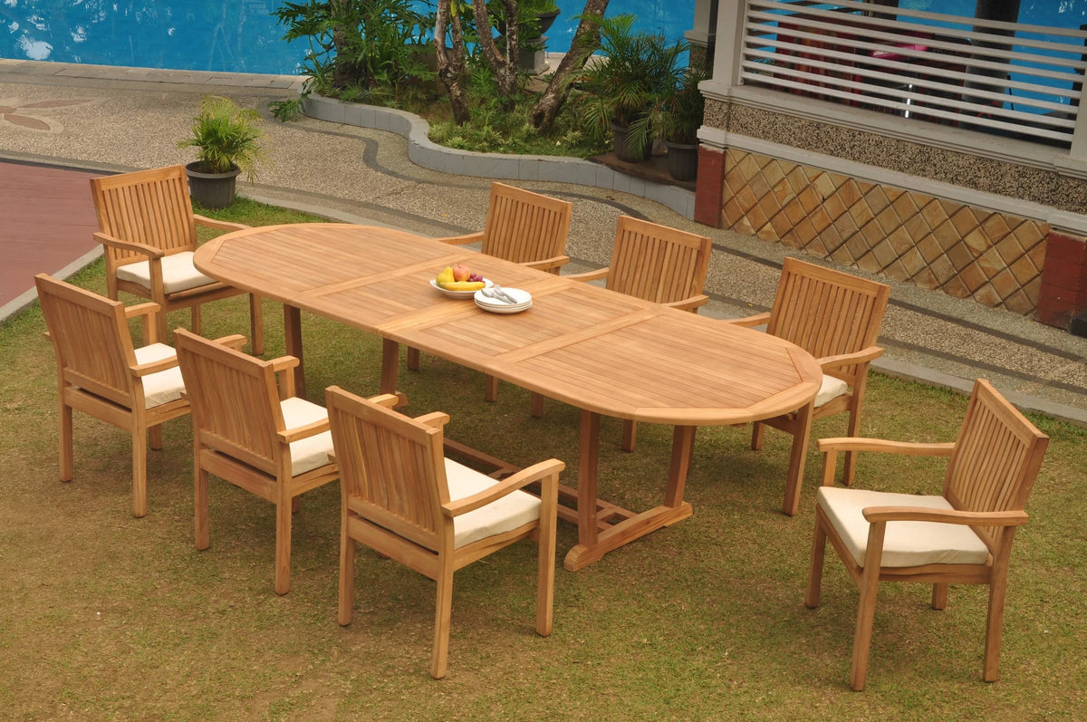 Grade-A Teak 9 Pc 8 Seater Dining Set U5211