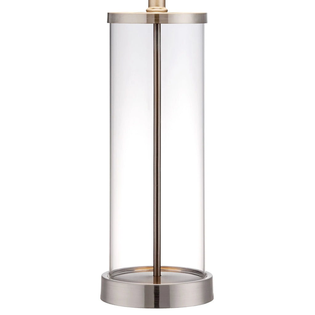 Set of 2 Clear Glass Fillable Steel Table Lamps K617