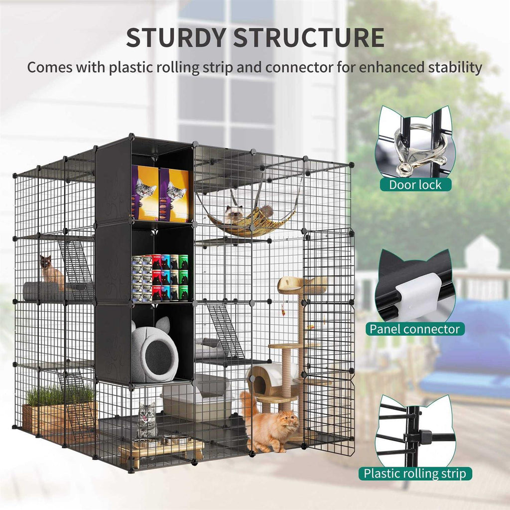 Large Indoor Metal Cat Cage with Hammock J268