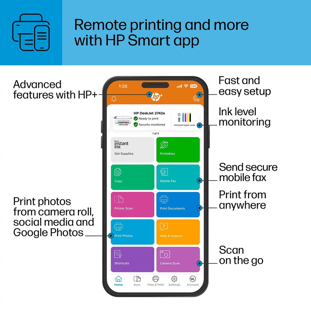 Wireless Color All-in-One Inkjet Printer H61257