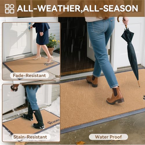Brown 17x30 Non-Slip Outdoor Door Mat J681