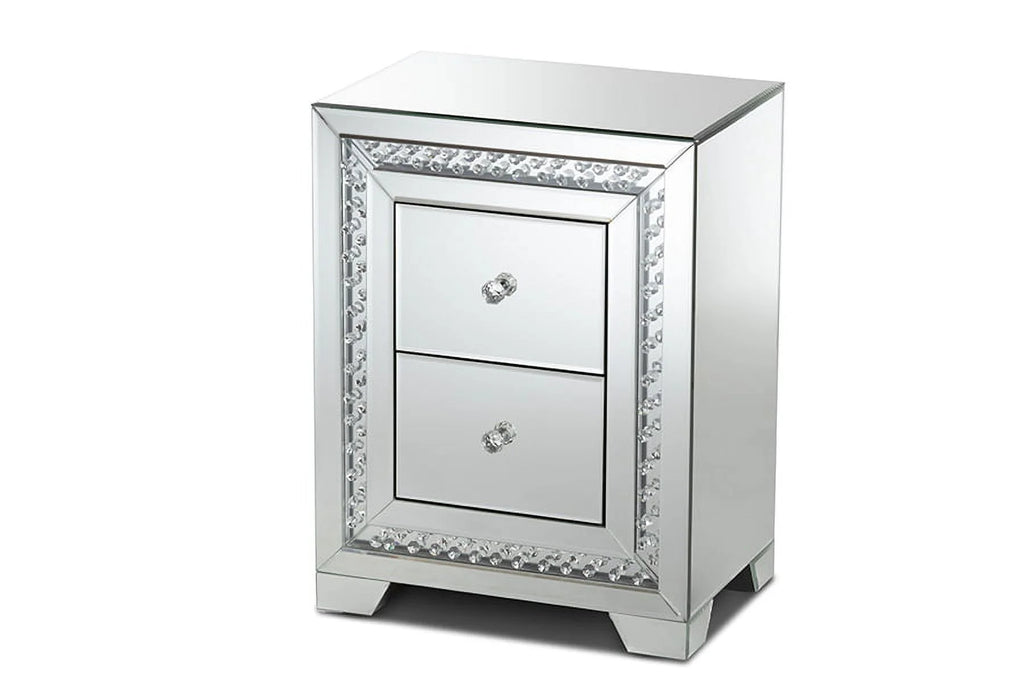 Mirrored 2-Drawer End Table O5607