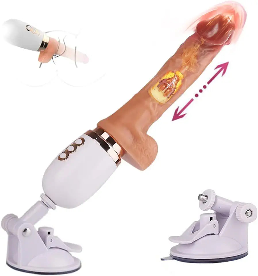 Silicone Automatic Thrusting Dildo Vibrator with 10 Vibration Modes E859303