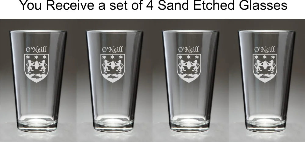Irish Coat of Arms Pint Glasses Set of 4 R428