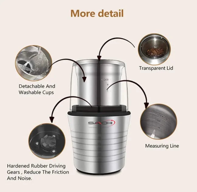 2-in-1 Electric Coffee Grinder and Wet Dry Spice Grinder Q1600