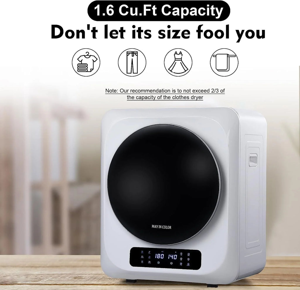 Compact Electric Laundry Dryer with Stainless Steel Drum V985388
