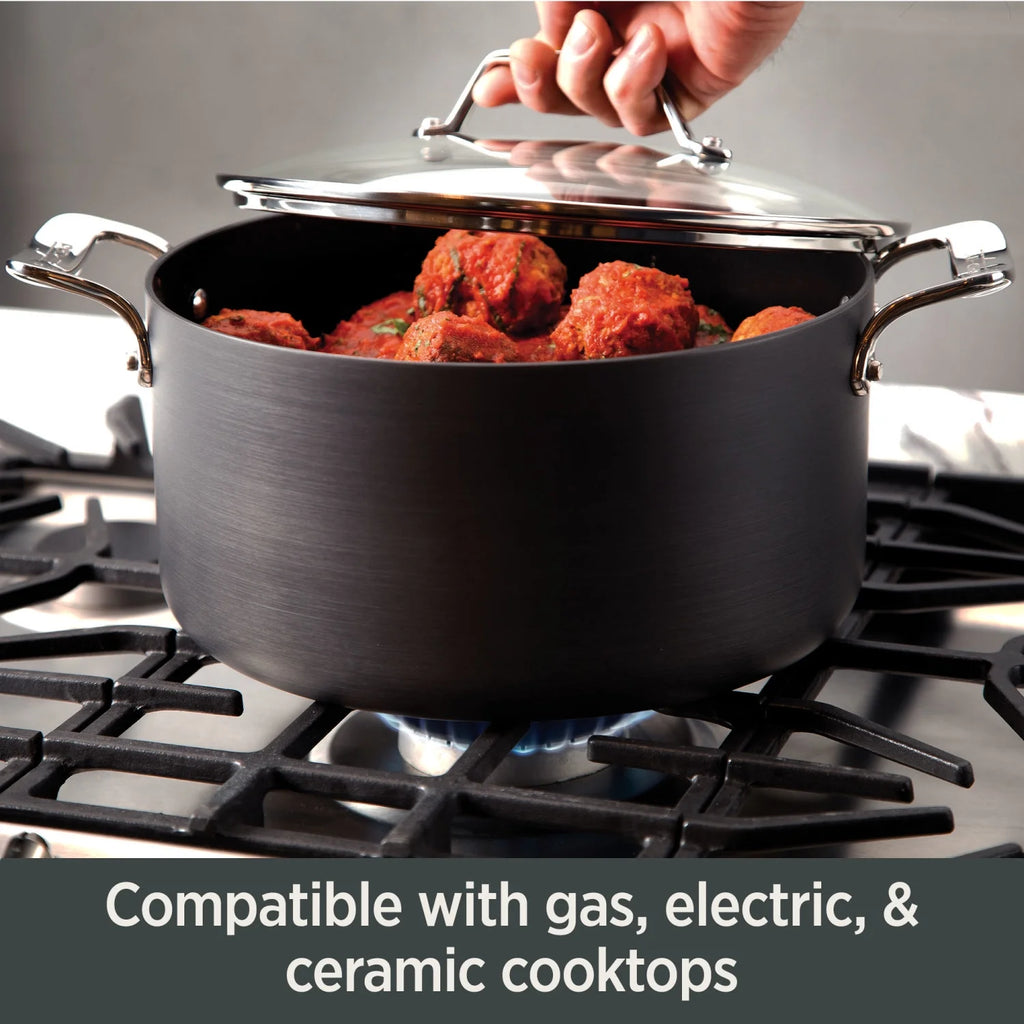 Hard Anodized Nonstick 2-Piece Fry & Sauce Pan Cookware Set J40878