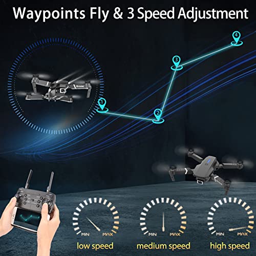 Foldable RC Quadcopter with Dual Camera, 1080P FPV, 3 Batteries W964370