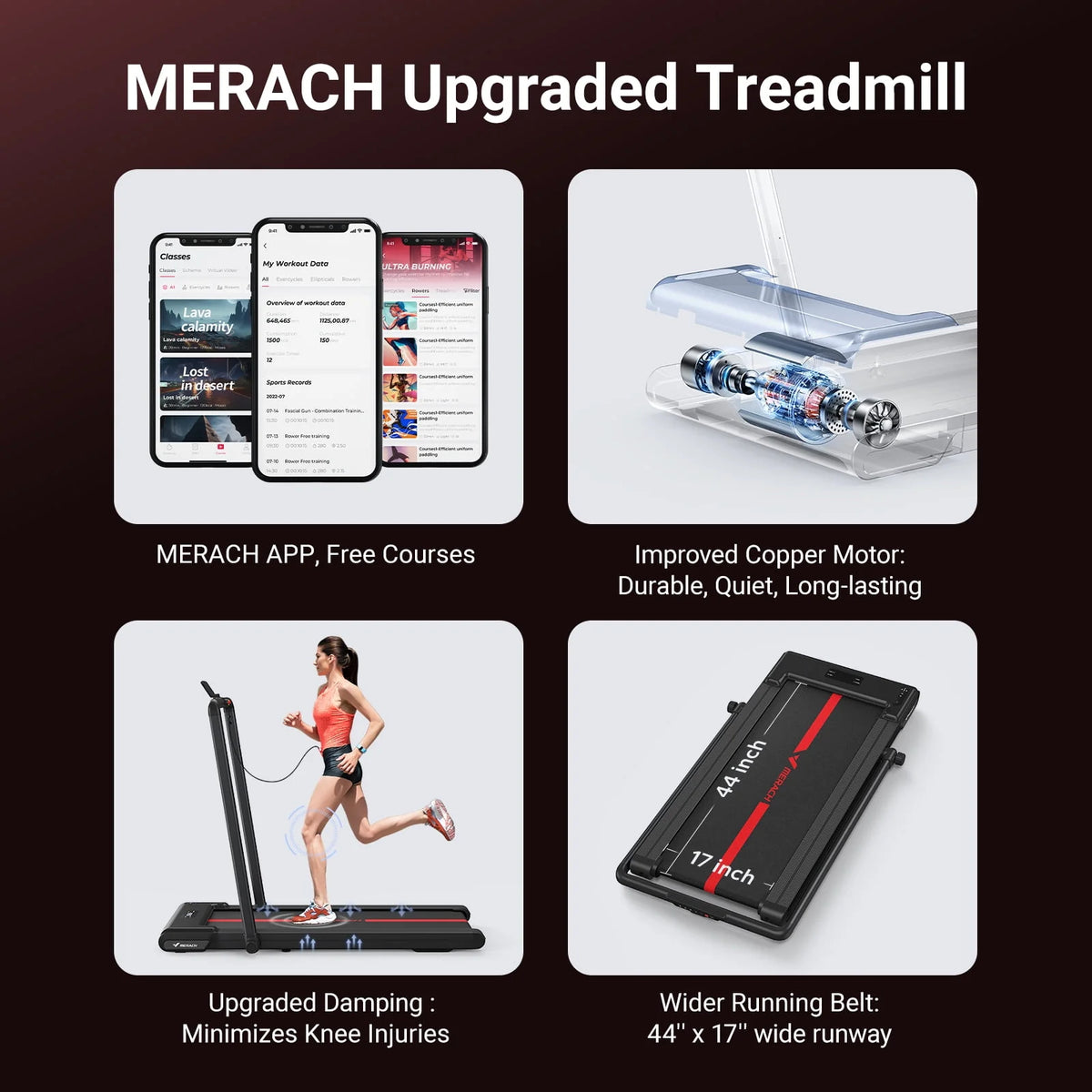 Folding Treadmill with 265 LB Weight Capacity D653
