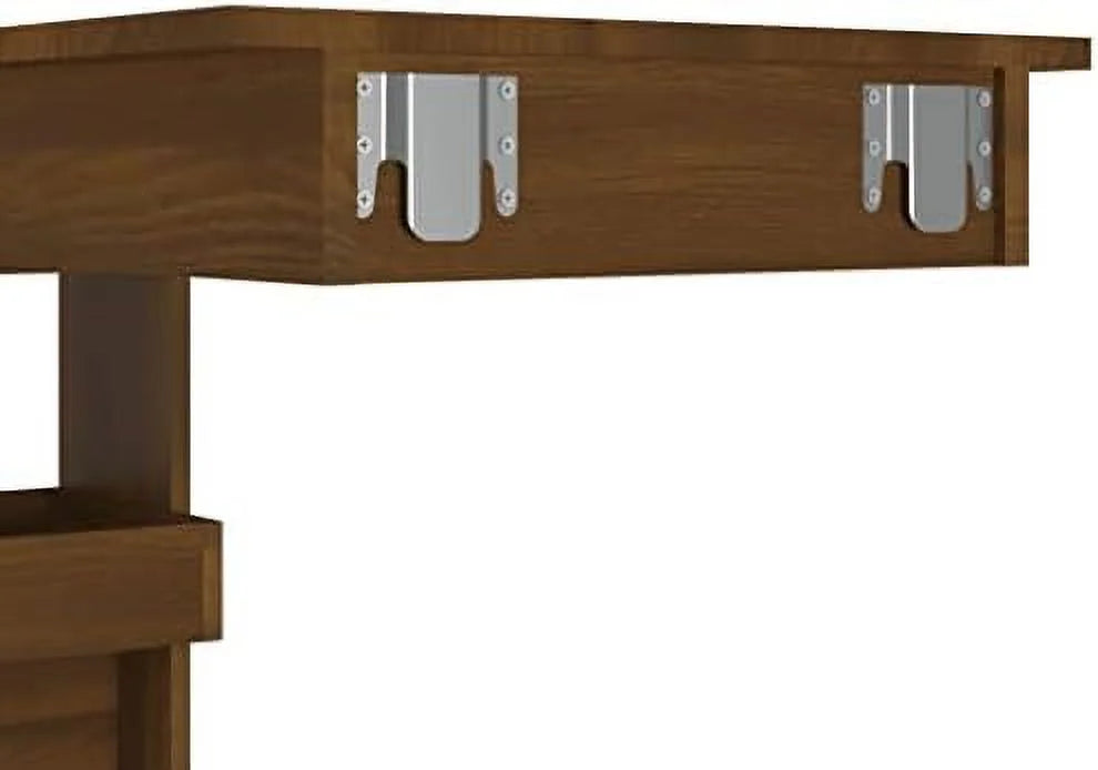 Black Engineered Wood Wall Table with Compartments H4056