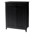 2-Door 3 Shelves Wood Storage Cabinet in Black I759