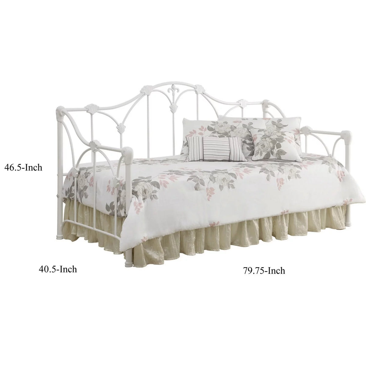 Twin Metal Daybed with White Frame D9591