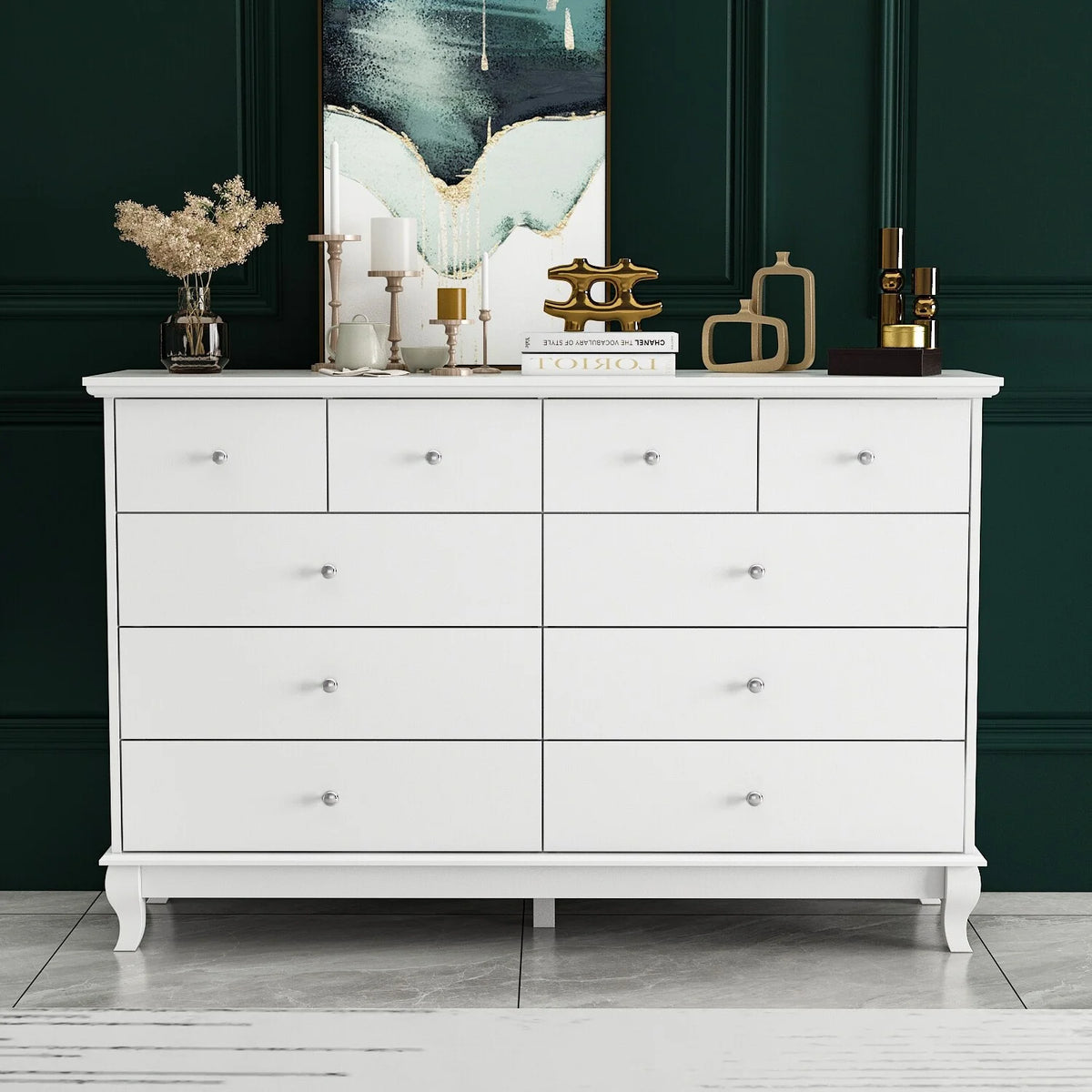 White Double Dresser V5951