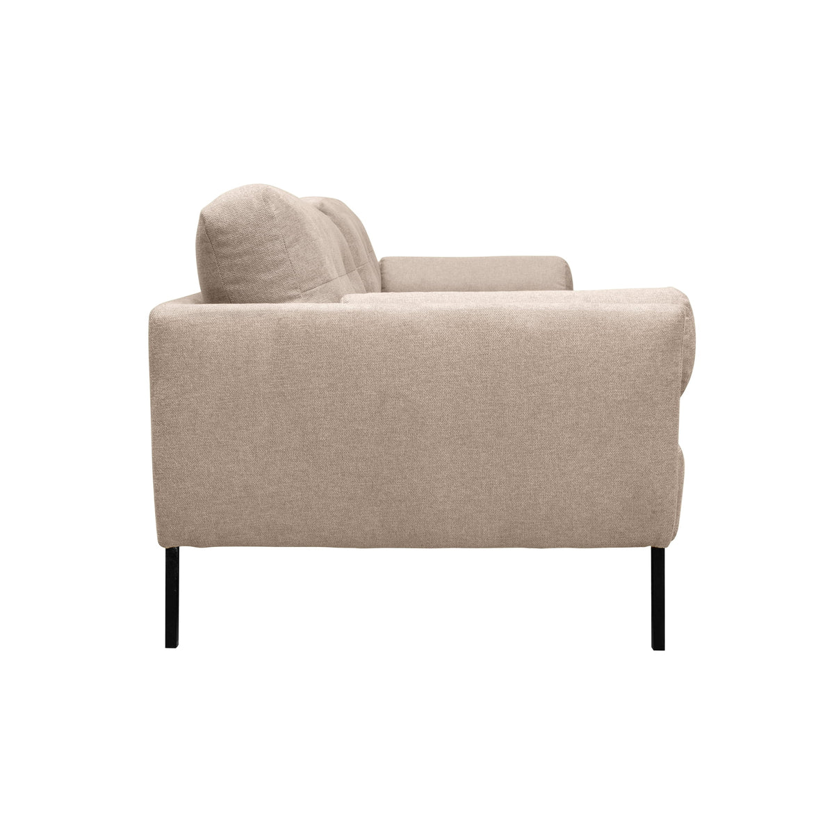 84" Beige Fabric Sofa with Black Metal Legs X4368