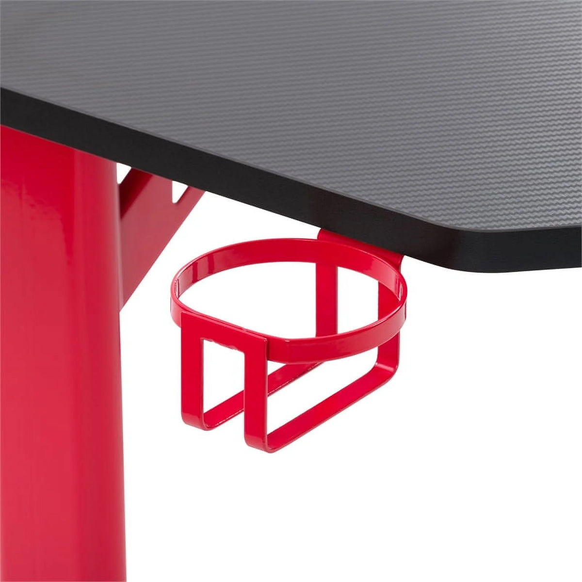 Black Engineered Wood Gaming Desk with LED Lights G860
