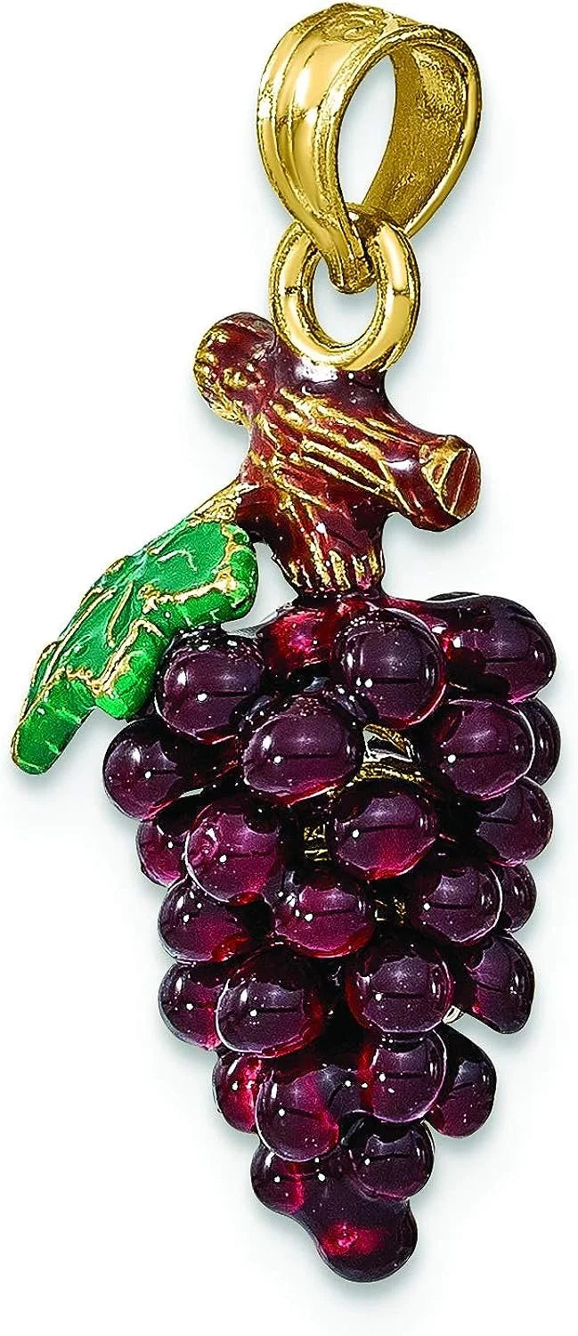 14K Yellow Gold Enamel Grapes Y199