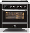 36 Induction Range with Electric Oven in Glossy Black L676