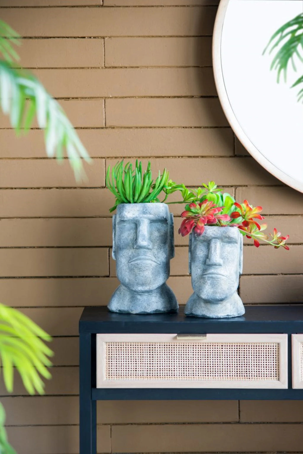 Easter Island Stone Statue Planter F94417