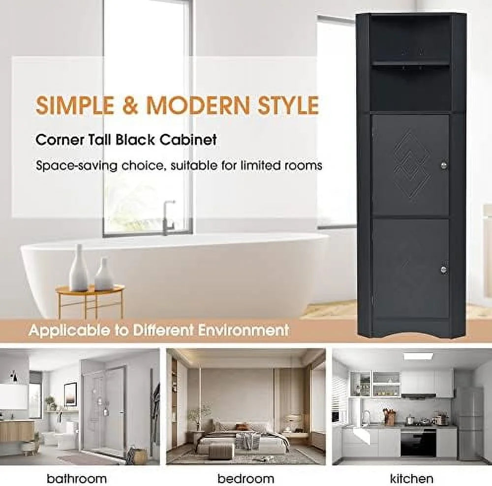 White 3 Drawer MDF Corner Cabinet N6999